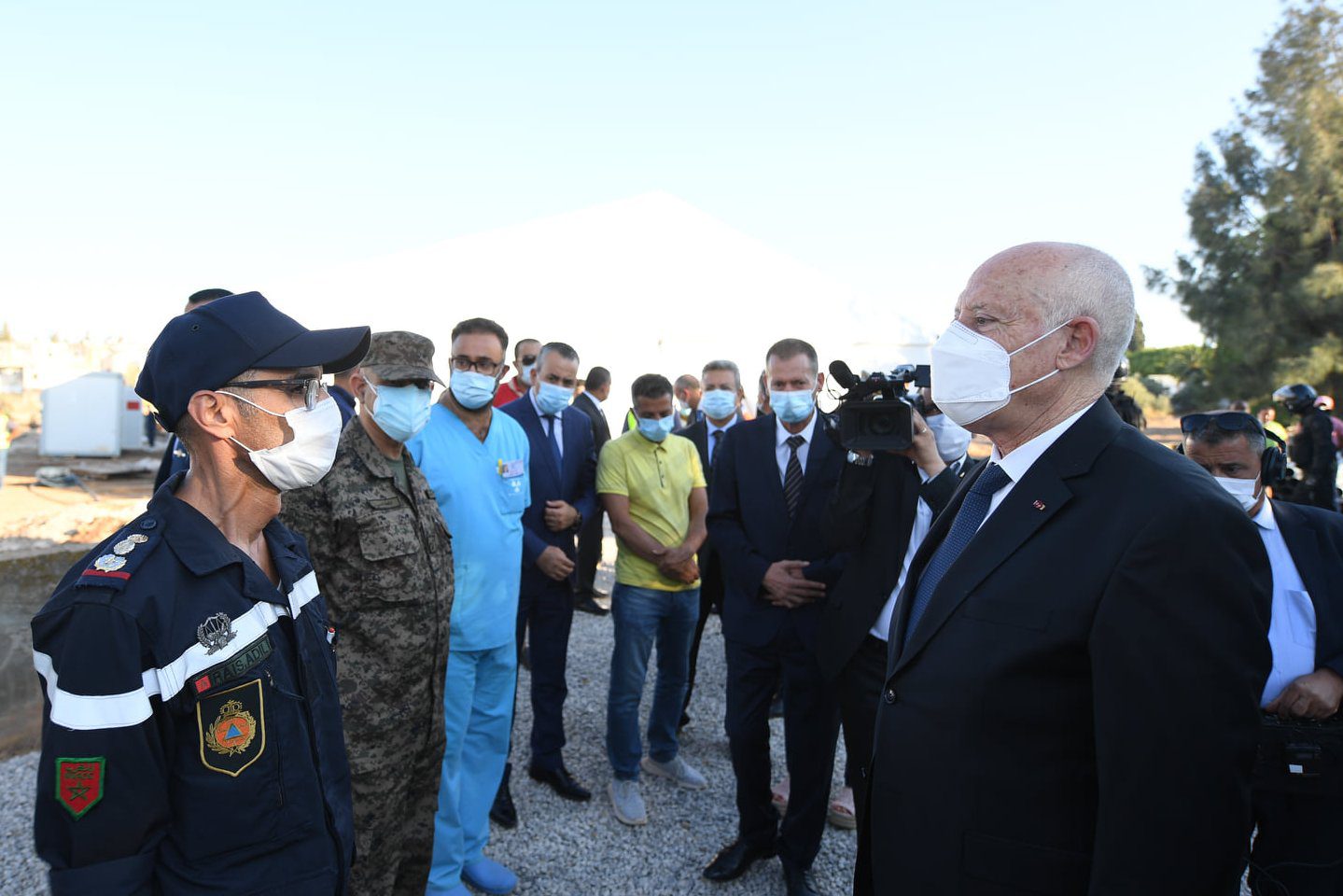 بعد تلقيها المساعدة الطبية.. الرئيس التونسي يحل بالمستشفى الميداني المغربي ويعبر عن امتنانه للمغرب ملكا وشعبا 1 تونس