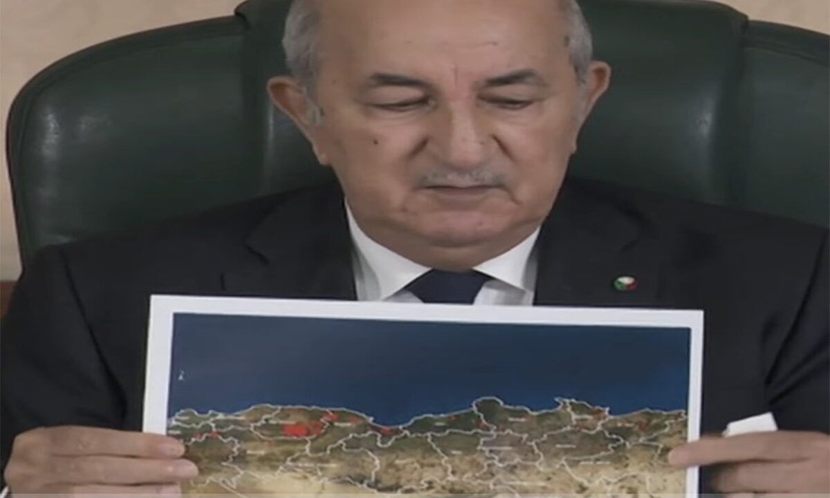 فضيحة خطاب الرئيس تبون عن الحرائق.. استعان بصور موقع "ناسا" وقال للشعب أنها صور "الساتليت الجزائري" (صور) 1 الحرائق