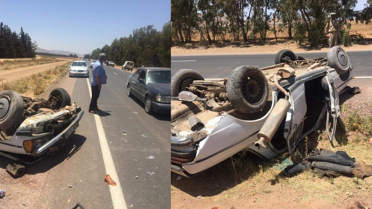 حادثة سير خطيرة تتسبب في خسائر بشرية بعد اصطدام مركبتين بمدخل مدينة كلميم 1 سير