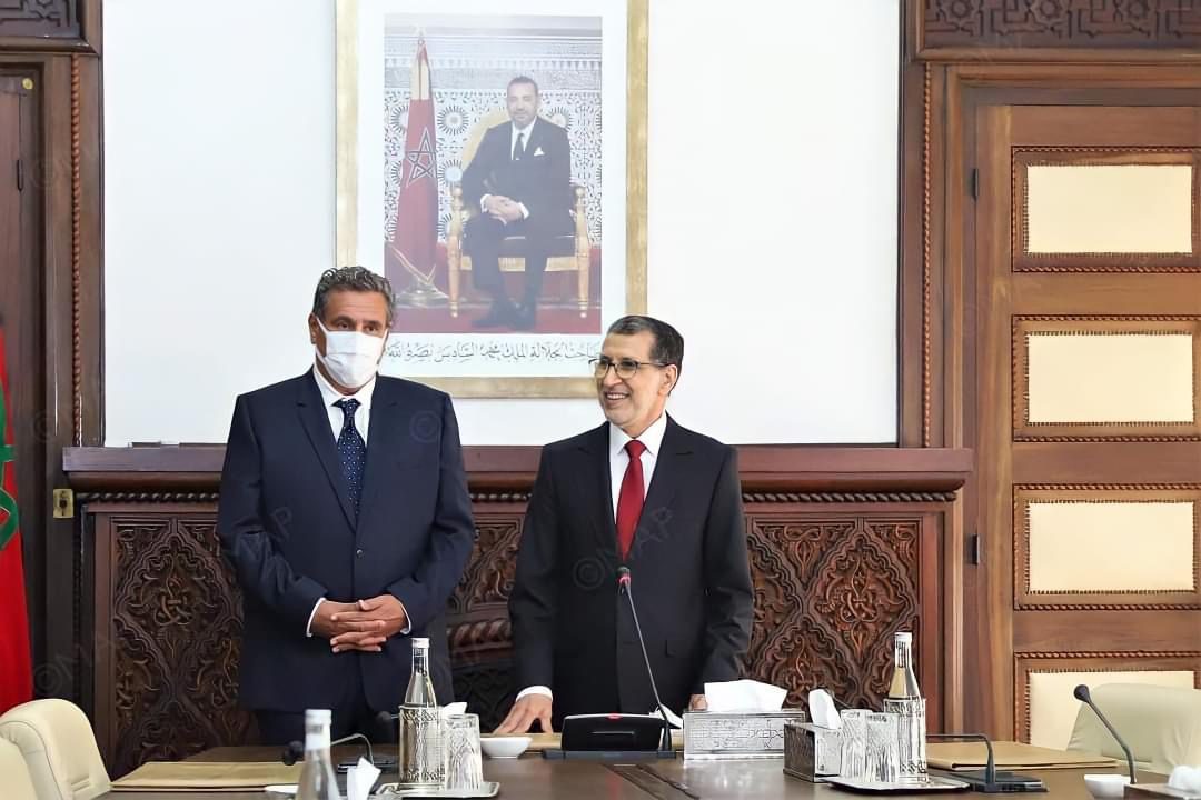 تسليم السلط بين سعد الدين العثماني ورئيس الحكومة الجديد عزيز أخنوش 1 العثماني وأخنوش