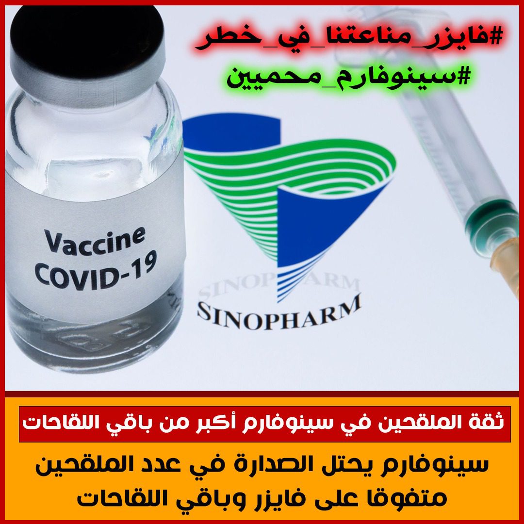 تحت شعار “سينوفارم أفضل من فايزر”.. نشطاء مغاربة يعددون منافع لقاح سينوفارم الصيني مقابل فايزر الأمريكي تحت شعار “سينوفارم أفضل من فايزر”.. نشطاء مغاربة يعددون منافع لقاح سينوفارم الصيني مقابل فايزر الأمريكي