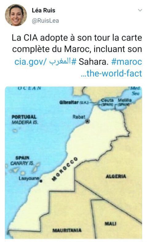 انتصار جديد الدبلوماسية المغربية وجنون الكابرانات بعد نشر وكالة المخابرات الأمريكية خريطة المملكة كاملة عبر موقعها الرسمي انتصار جديد الدبلوماسية المغربية وجنون الكابرانات بعد نشر وكالة المخابرات الأمريكية خريطة المملكة كاملة عبر موقعها الرسمي