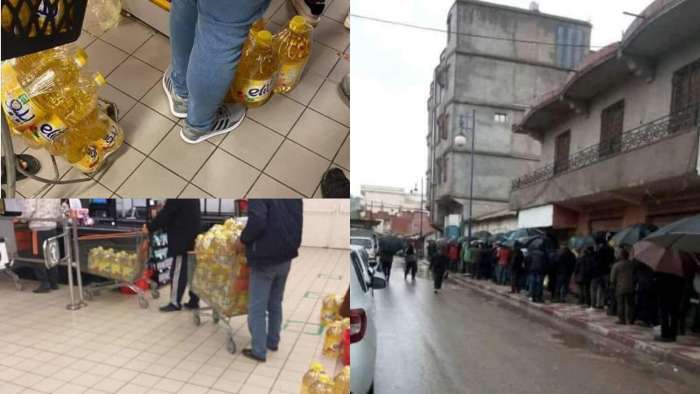 ندرة مادة الحليب وغلاء مشتقاته بالأسواق الجزائرية.. وطوابير من أجل اقتناء لتر من الزيت بأقوى دولة في المنطقة (فيديو) 1 الحليب والزيت