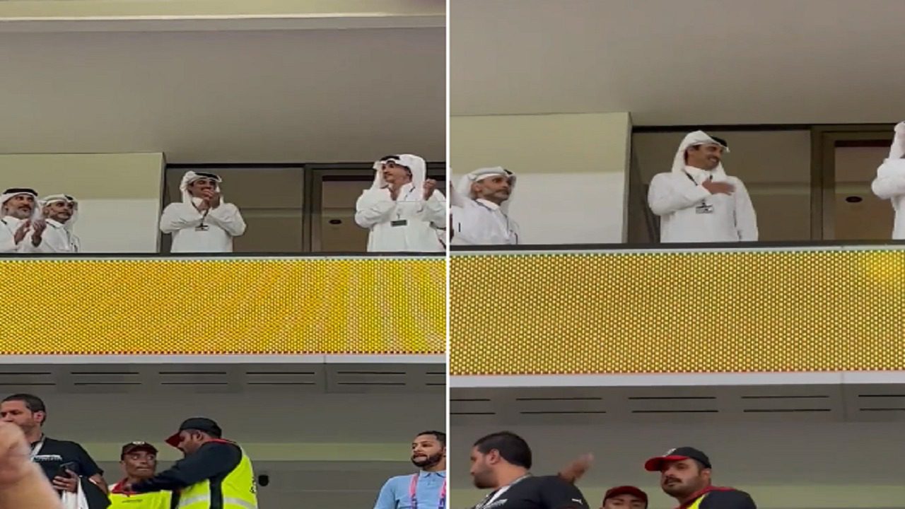 بالفيديو.. مشهد لفرح واحتفال أمير قطر بفوز المنتخب المغربي على نظيره البلجيكي 1 فرحة أمير قطر