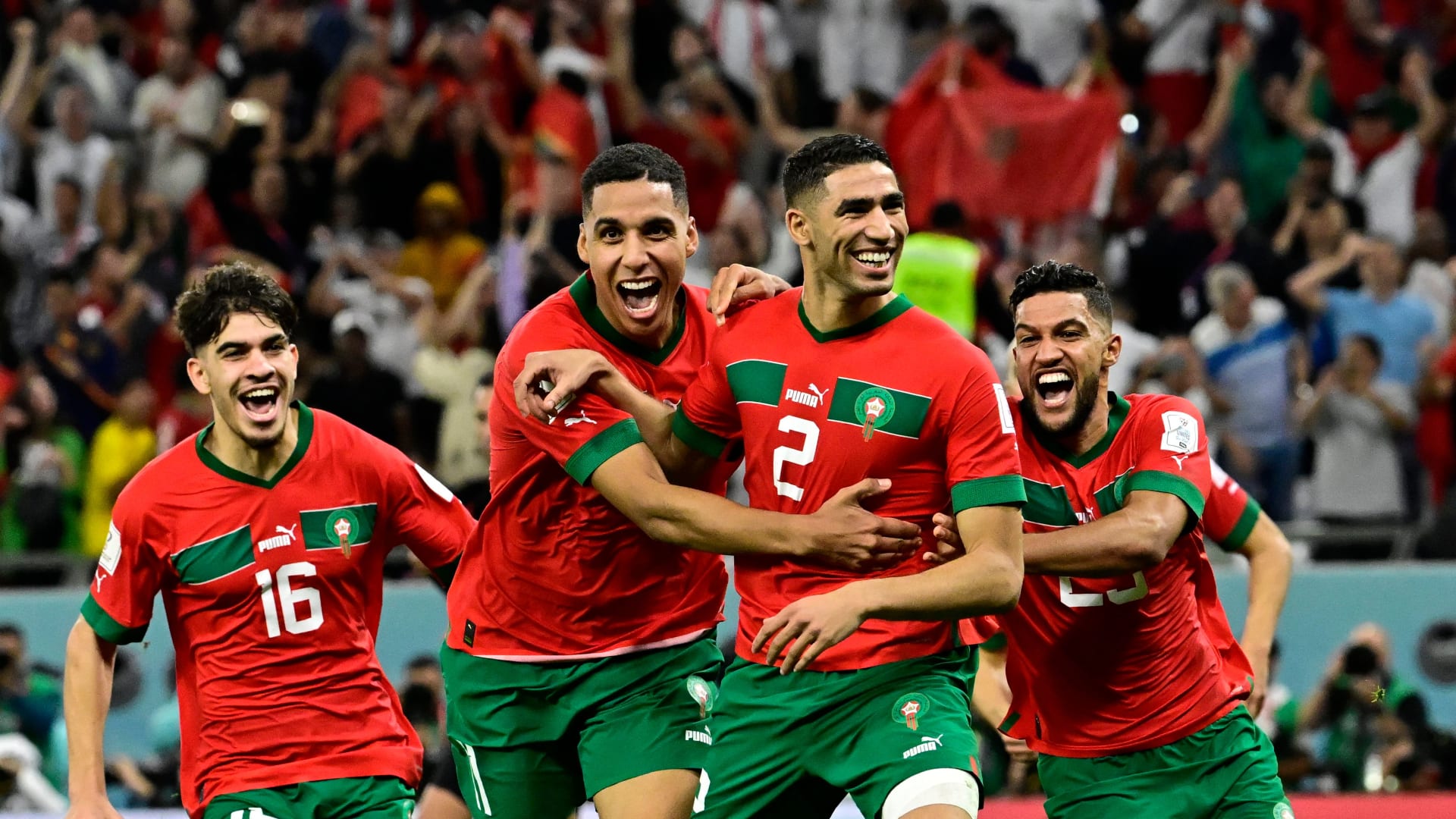 كأس العالم قطر 2022 .. المغرب يواجه البرتغال وأمله تحقيق النصر والتربع على عرش الكرة العربية والإفريقية 1 إحتفالات المغرب