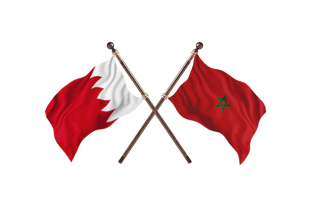 البحرين ترحب بجهود المملكة المغربية لدعم السلام والديمقراطية في ليبيا 1 bahrain versus morocco two countries flags background 2239 5070
