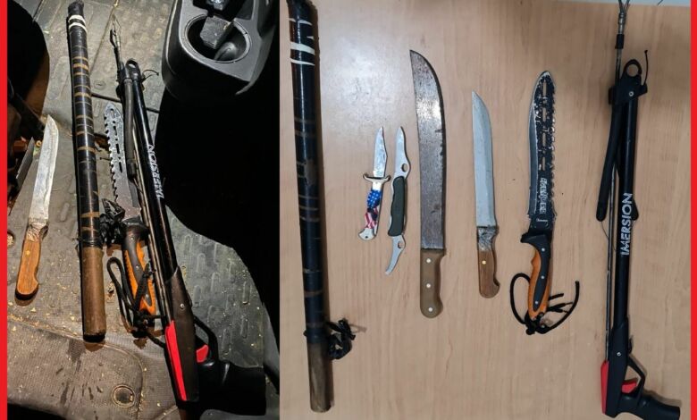 إستخدام شرطي بفرقة الشرطة القضائية لسلاحه الوظيفي لتحييد الخطر الصادر عن ثلاثة أشخاص بالمضيق 1 أسلحة