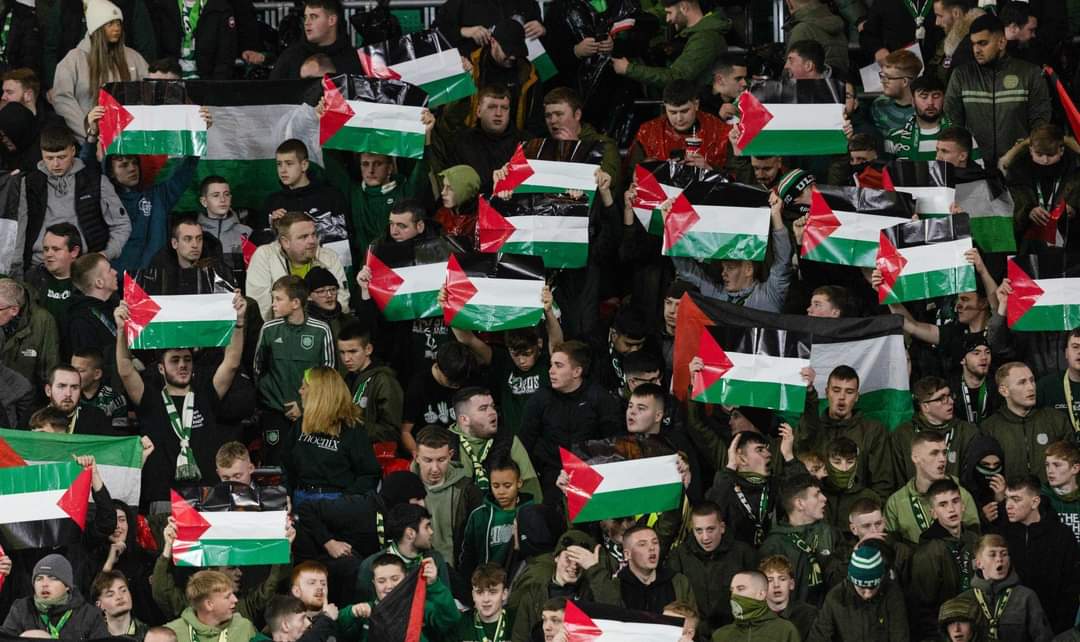 جماهير سيلتك الإسكتلندي تتضامن مع فلسطين 1 جماهير سيلتك الإسكتلندي
