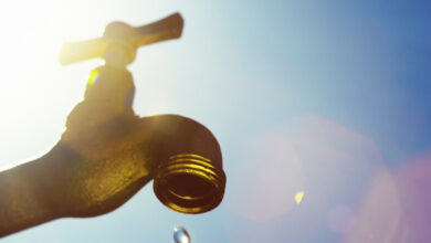 Last drop of water, symbolizing drought