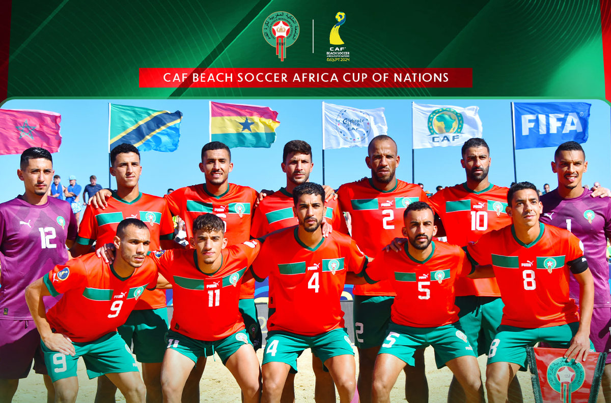 كأس أمم إفريقيا لكرة القدم الشاطئية (مصر 2024): المنتخب الوطني المغربي ينتصر على نظيره التنزاني (4-3 ) 1 cap beach egypt