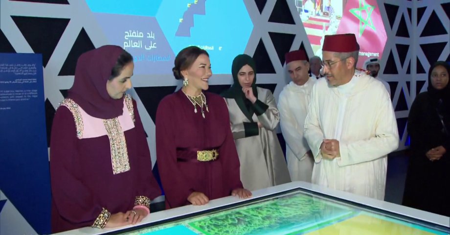 صاحبة السمو الملكي الأميرة للا حسناء وسعادة الشيخة المياسة بنت حمد آل ثاني تزوران بالدوحة معرضي "روائع الأطلس" و"اكتشف: المغرب" 1 lala hasna