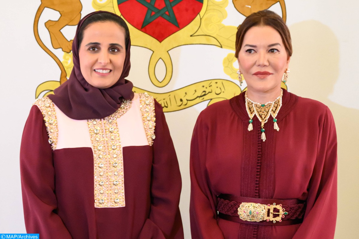 صاحبة السمو الملكي الأميرة للا حسناء وسعادة الشيخة المياسة بنت حمد آل ثاني تترأسان بالدوحة تظاهرة "عرض أزياء القفطان" 1 للا حسناء
